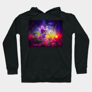 Dreamy abstract flowers and butterfly Hoodie